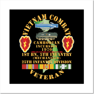 Vietnam Combat Vet w 1st Bn 5th Inf - 25th Inf Div - Cambodian Incursion 1970 w VN SVC X 300 Posters and Art